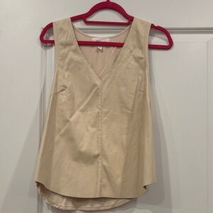 Dear John 1/2 faux leather shell  Beige Sleeveless Top
